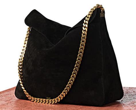 celine yuri gold chain suede shoulder bag|celine chain bags for women.